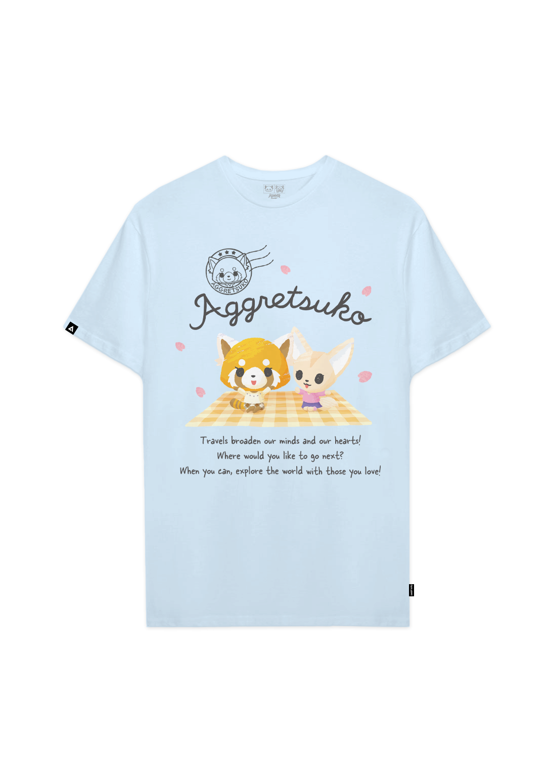 Playera Aggretsuko Hombre Mujer Azul Cielo Sanrio Original Travel Partner