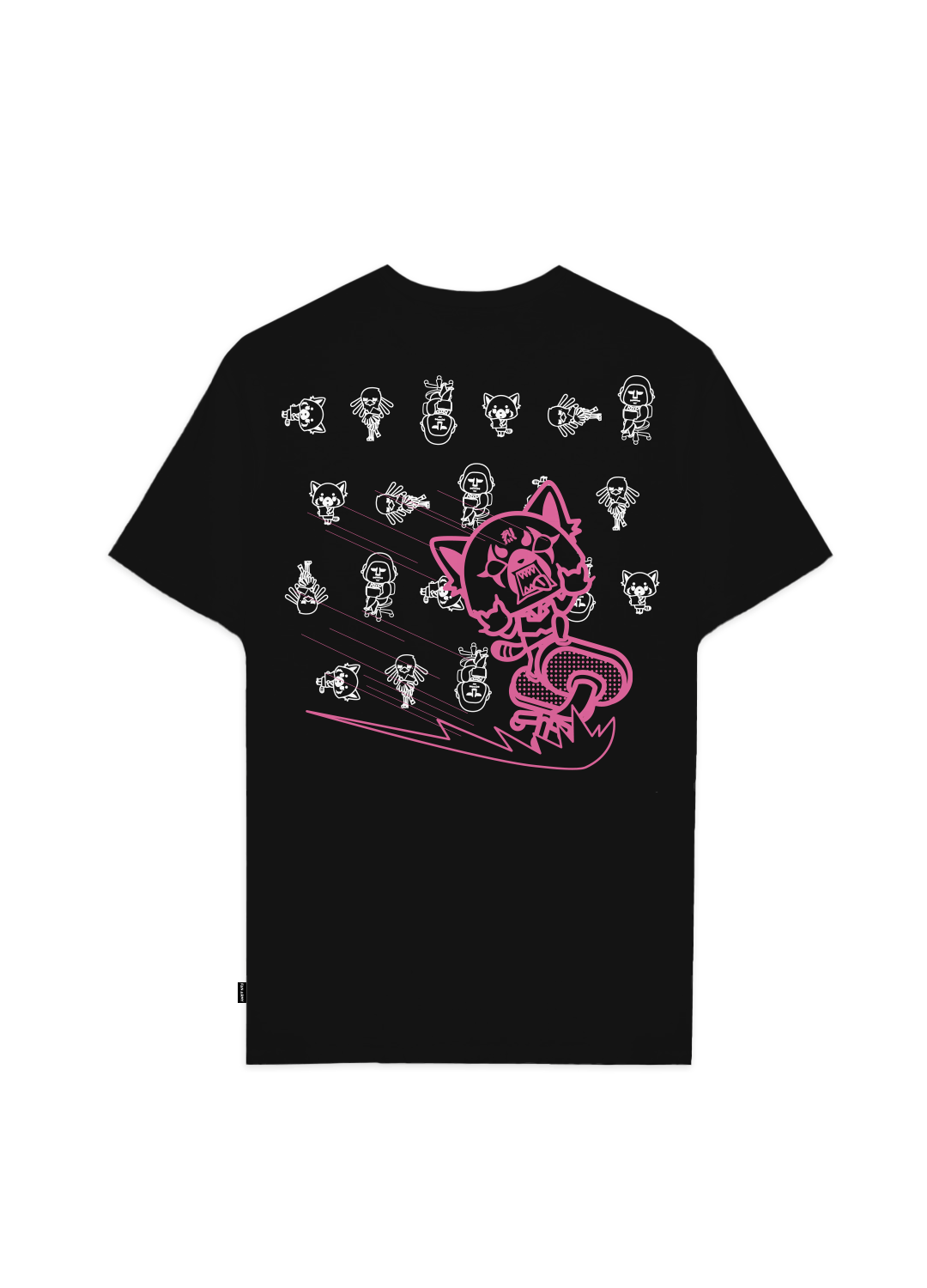 Playera Aggretsuko Hombre Mujer Negro Sanrio Original Tsubone y Kabae