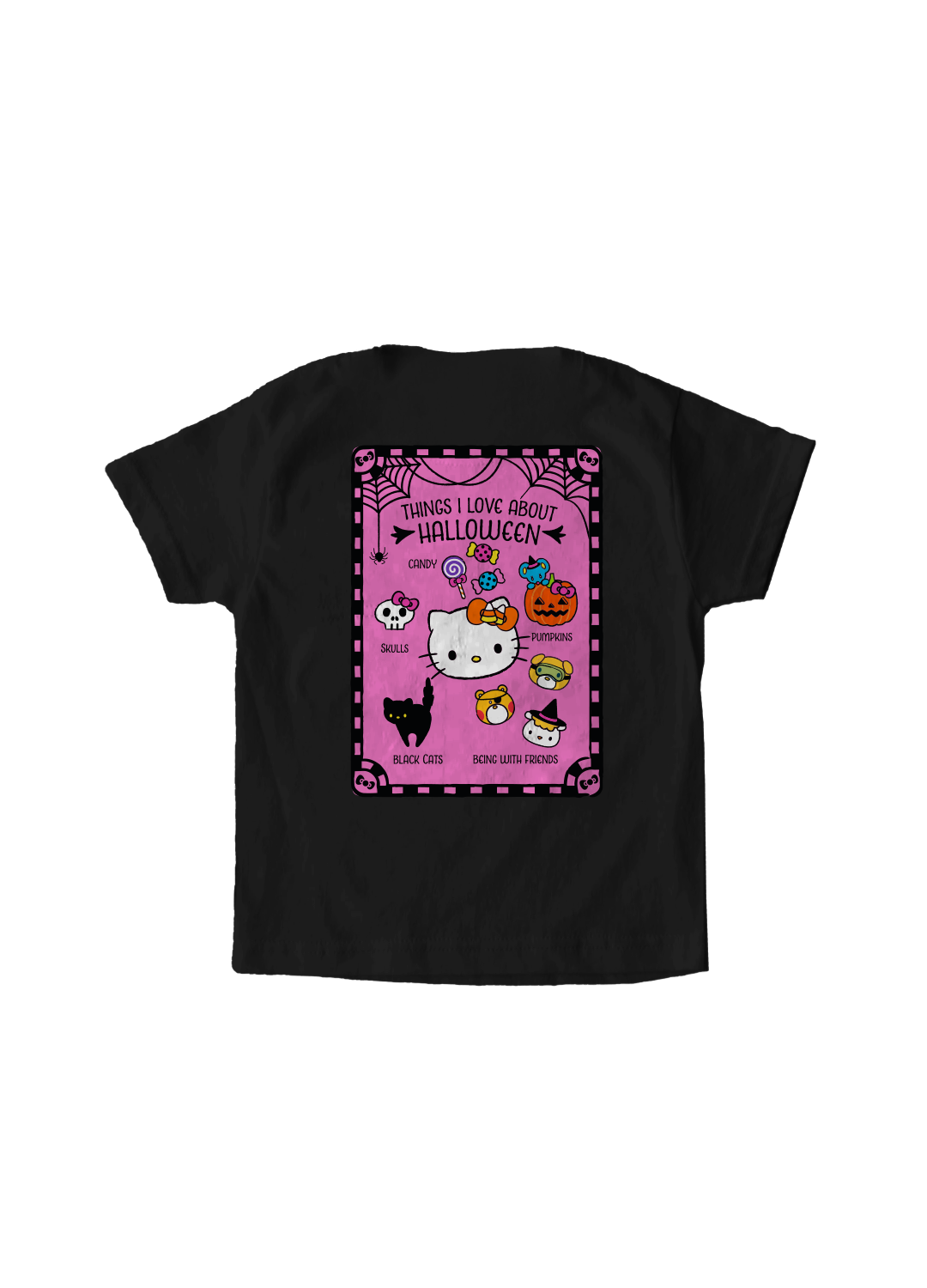 Playera Hello Kitty Niño Niña Negro Sanrio Original Skeleton